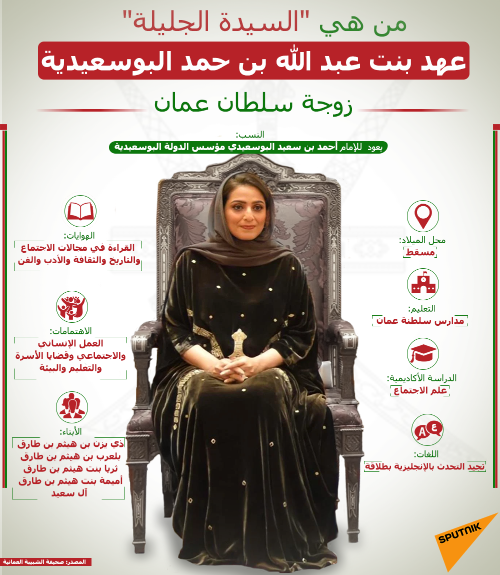 السيدة الجليلة... معلومات عن زوجة سلطان عمان - سبوتنيك عربي