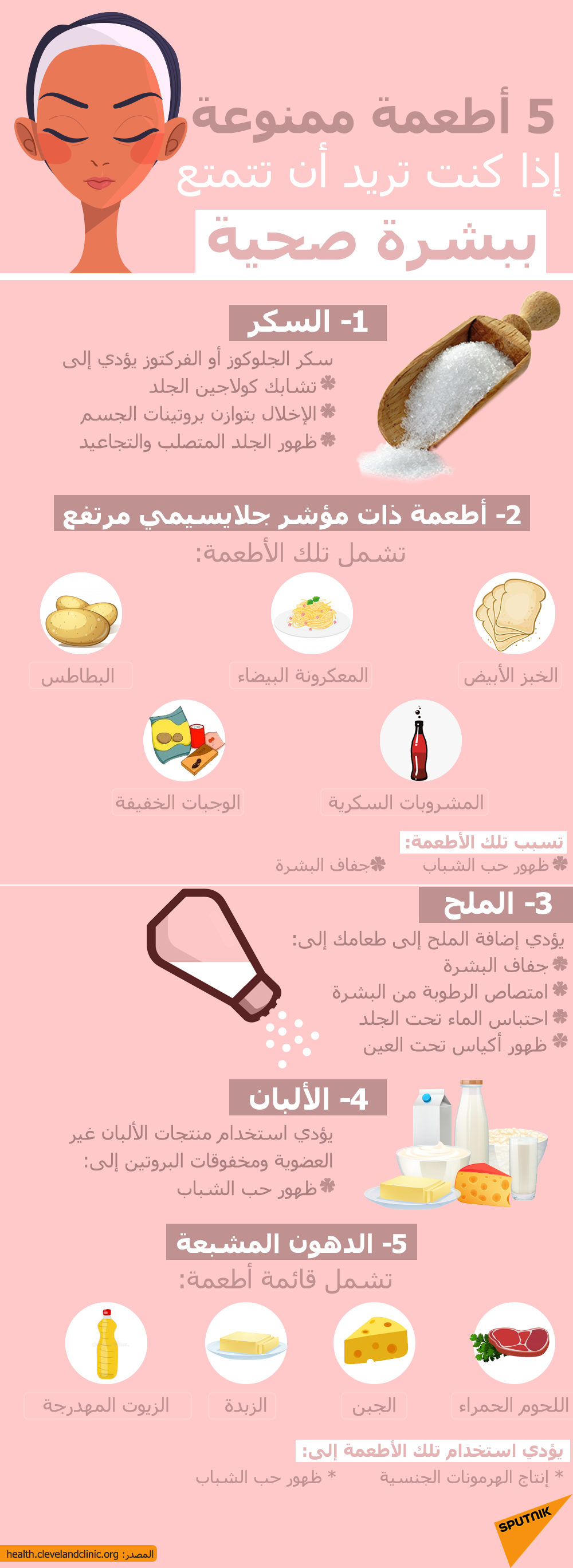 5 أطعمة ممنوعة إذا كنت تريد أن تتمتع ببشرة صحية - سبوتنيك عربي, 1920, 01.02.2021