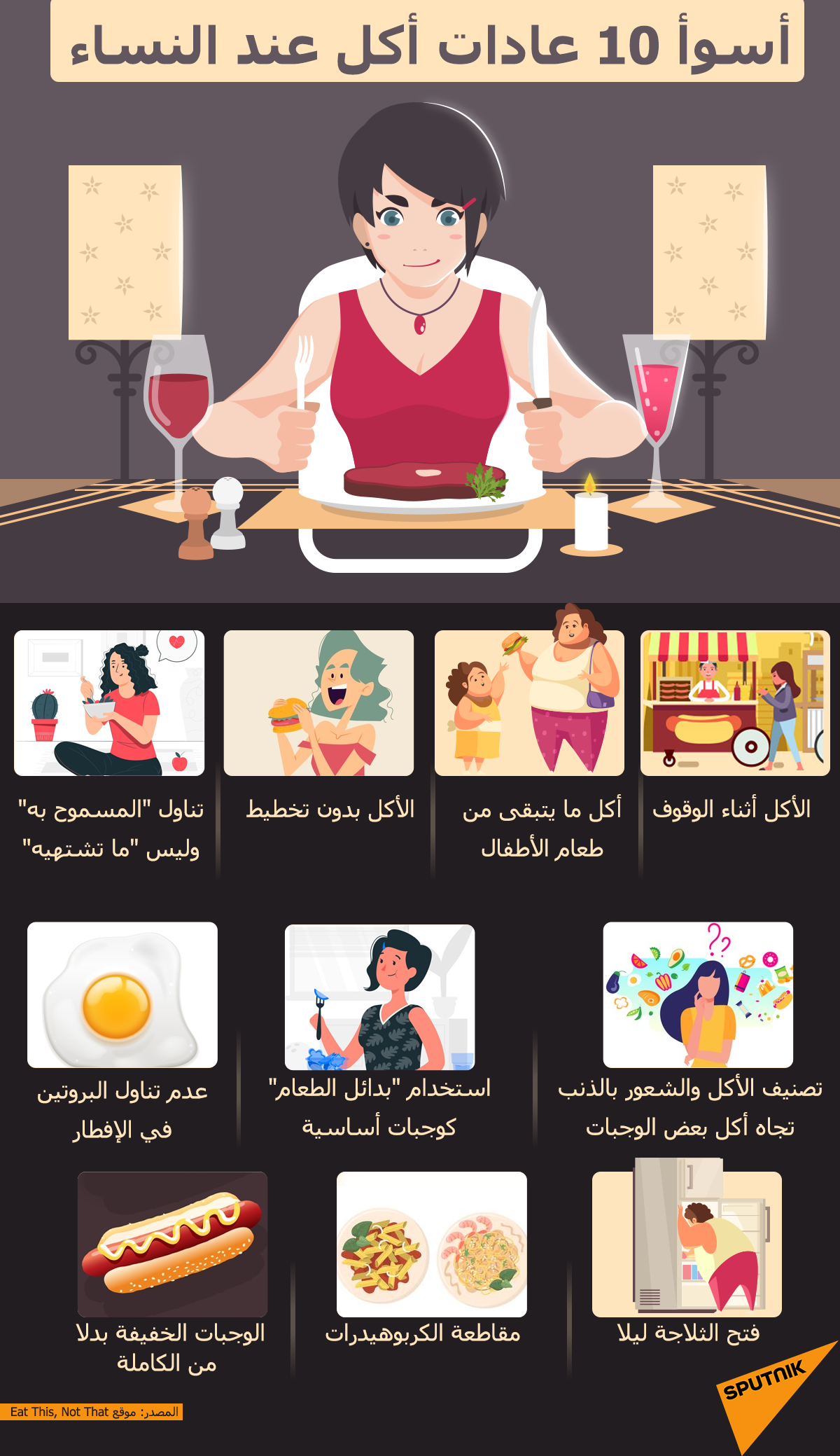 أسوأ 10 عادات للأكل عند النساء - سبوتنيك عربي, 1920, 28.05.2021