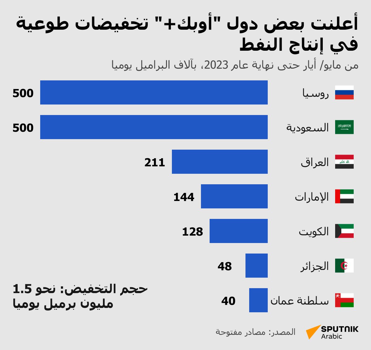 أعلنت بعض دول أوبك+ تخفيضات طوعية في إنتاج النفط - سبوتنيك عربي