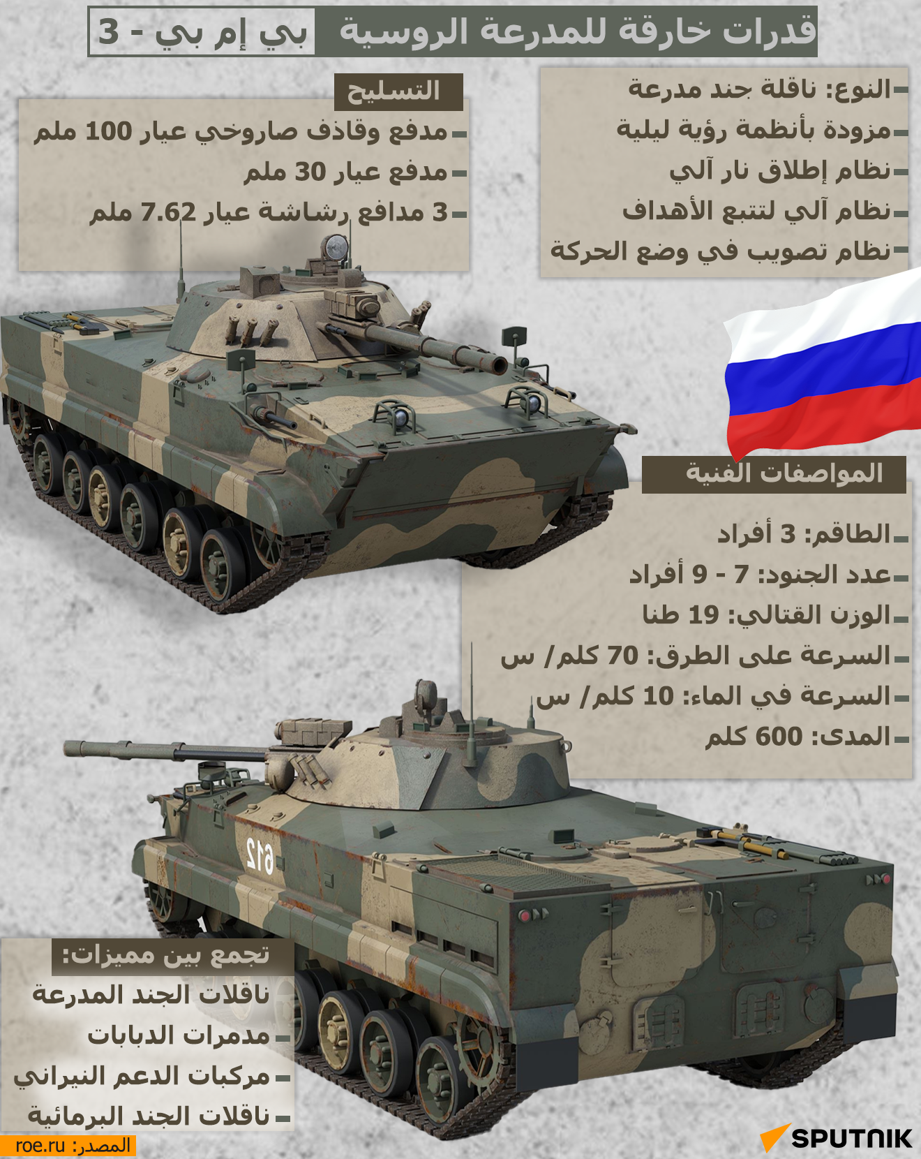 قدرات خارقة للمدرعة الروسية بي إم بي - 3
 - سبوتنيك عربي