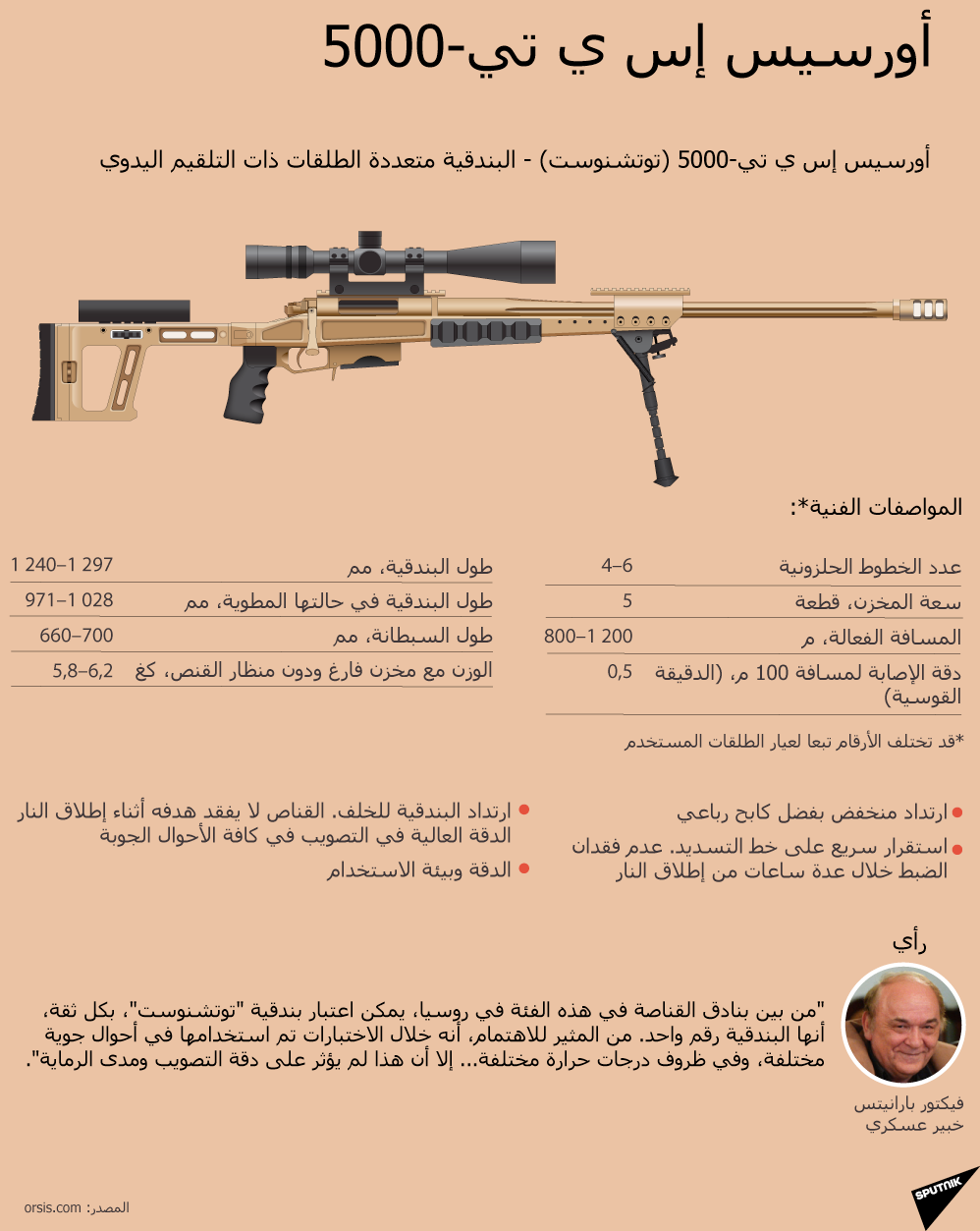 بندقية القناصة توتشنوست (الدقة) الروسية - سبوتنيك عربي