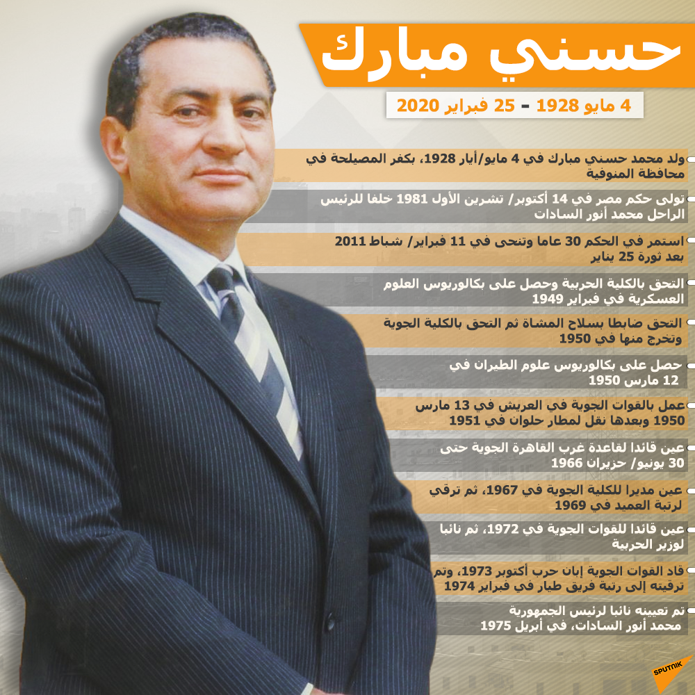إنفوجرافيك مسيرة الرئيس المصري الأسبق محمد حسني مبارك - سبوتنيك عربي