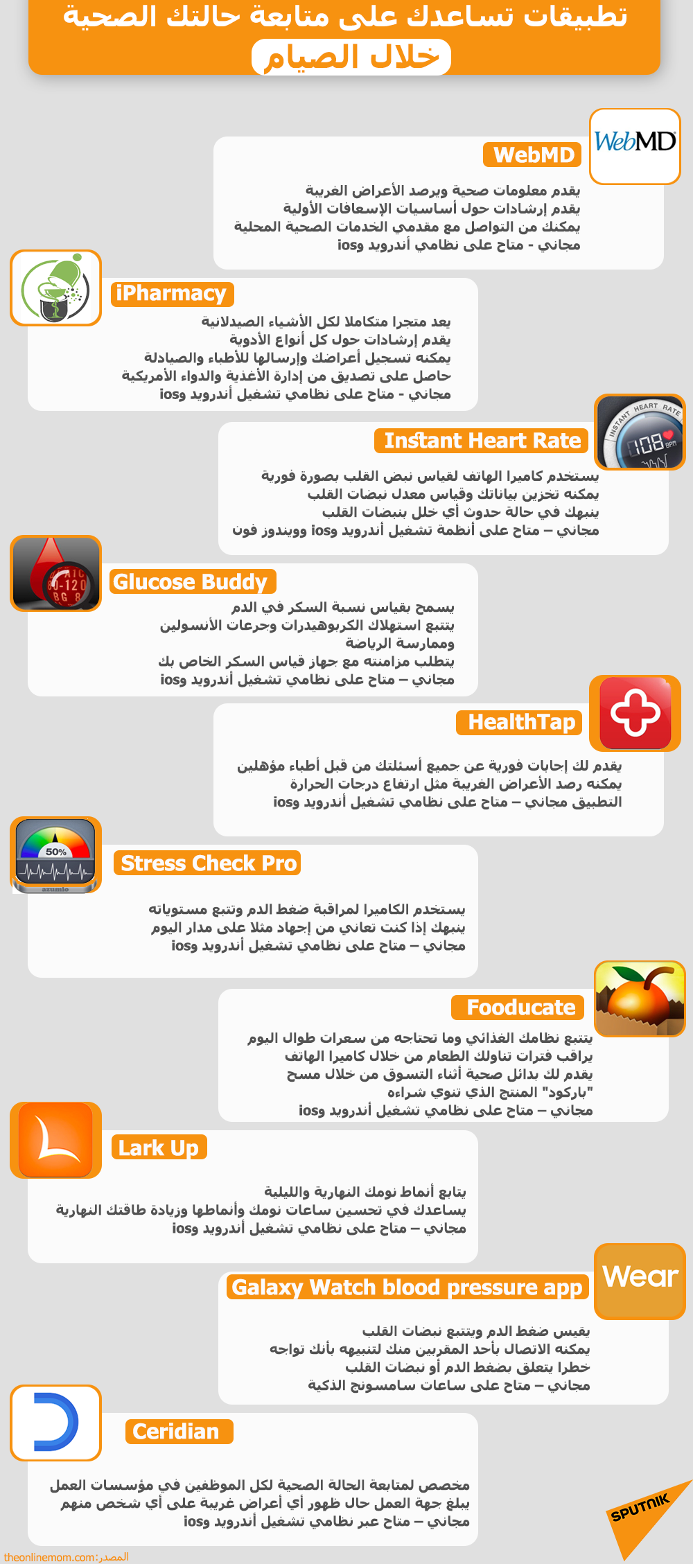 تطبيقات لمراقبة حالتك الصحية خلال الصيام - سبوتنيك عربي