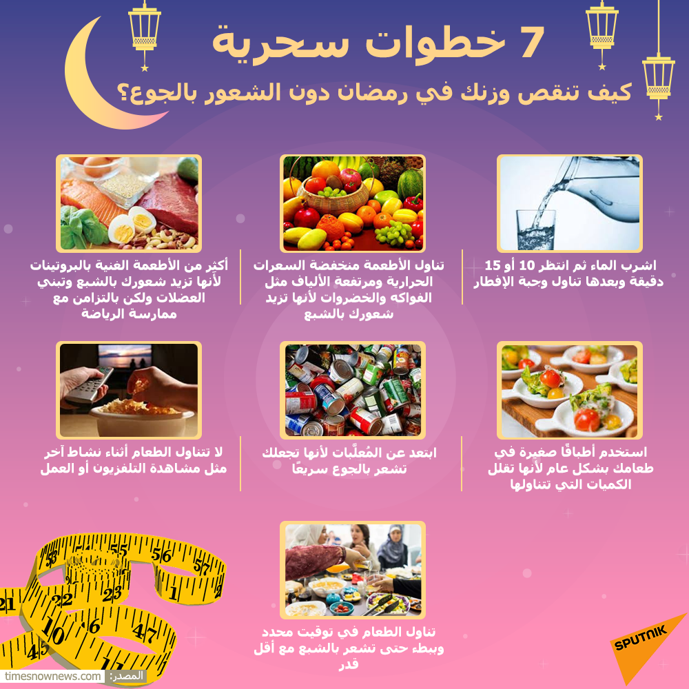 كيف تنقص وزنك في رمضان دون الشعور بالجوع - سبوتنيك عربي