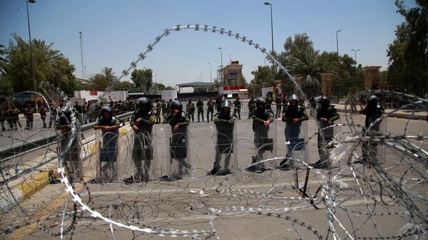 قوات الأمن العراقية في المنطقة الخضراء، بغداد، العراق يوليو 2020 - سبوتنيك عربي