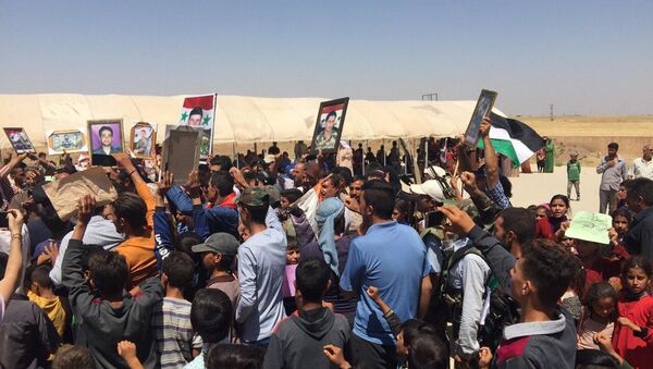مظاهرات لإخراج الجيش الأمريكية في محافظة الحسكة السورية   - سبوتنيك عربي