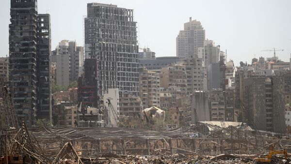 صورة تكشف الدمار الذي حل بمرفأ بيروت والمناطق المحيطة به بعد الانفجار - سبوتنيك عربي