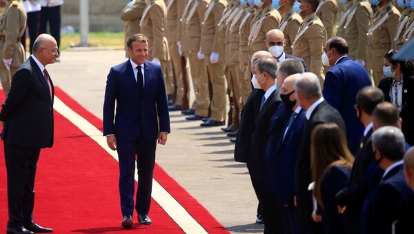 زيارة الرئيس الفرنسي إيمانويل ماكرون إلى بغداد، العراق 2 سبتمبر 2020 - سبوتنيك عربي