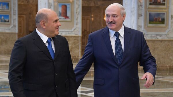 الرئيس البيلاروسي ألكسندر لوكاشينكو يلتقي مع رئيس الوزراء الروسي ميخائيل ميشوستين في مينسك، بيلاروسيا 3 سبتمبر 2020 - سبوتنيك عربي
