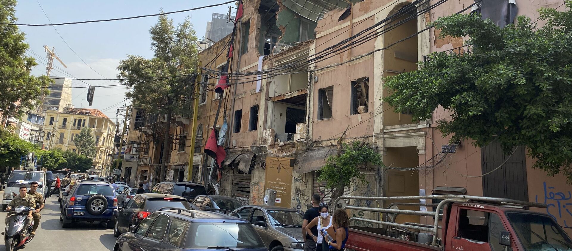 مباني مدمرة إثر انفجار مرفأ بيروت في حي جميزة، أحد أكثر الأحياء اكتظاظا في العاصمة، لبنان 4 سبتمبر 2020 - سبوتنيك عربي, 1920, 18.02.2021