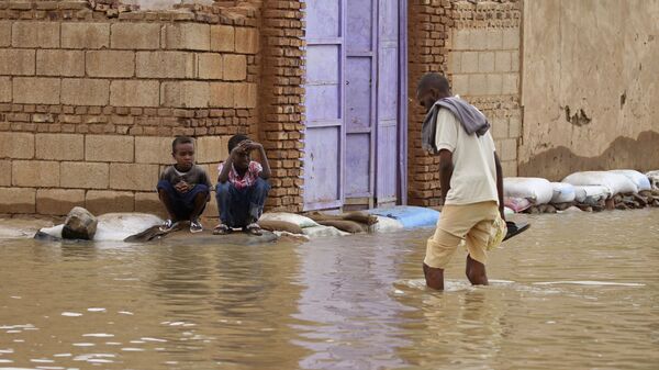 تداعيات فيضان مياه النيل الأزرق في منطقة شقليب في السودان،31 أغسطس 2020 - سبوتنيك عربي
