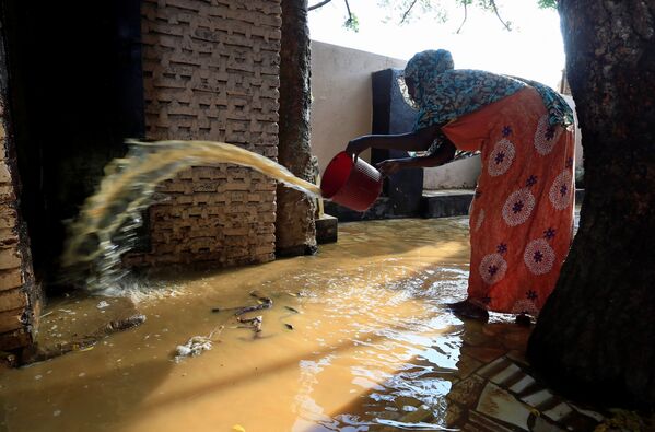 تداعيات فيضان مياه النيل الأزرق في منطقة أم درمان في السودان، 27 أغسطس 2020 - سبوتنيك عربي