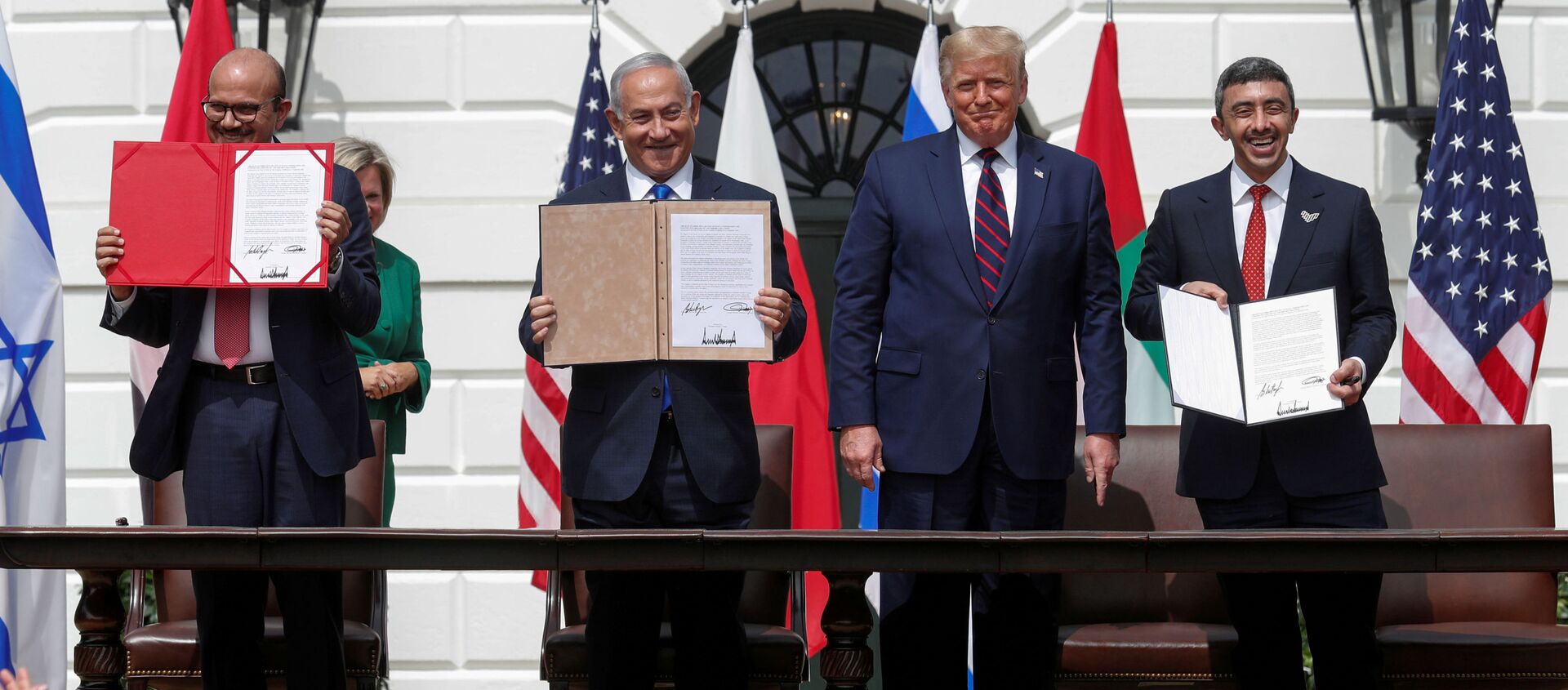 مراسم توقيع اتفاق السلام بين إسرائيل والإمارات والبحرين في واشنطن، الولايات المتحدة 15 سبتمبر 2020 - سبوتنيك عربي, 1920, 11.03.2021