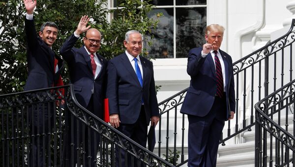 مراسم توقيع اتفاق السلام بين إسرائيل والإمارات والبحرين في واشنطن، الولايات المتحدة 15 سبتمبر 2020 - سبوتنيك عربي