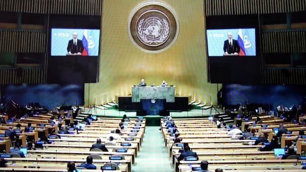 اجتماع الدورة الـ 75 للجمعية العامة، الأمم المتحدة 22 سبتمبر 2020 - سبوتنيك عربي