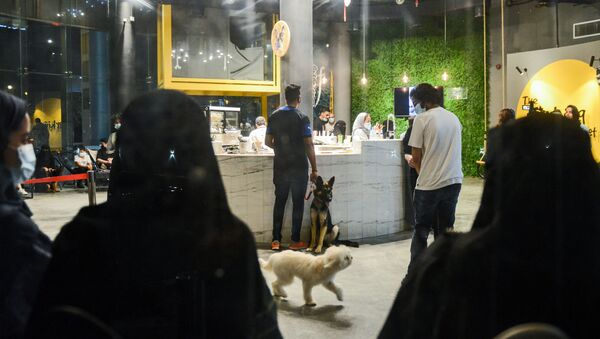 زوار برفقة كلابهم في مقهى Barking Lot في مدينة الخبر، المملكة العربية السعودية 25 سبتمبر 2020 - سبوتنيك عربي