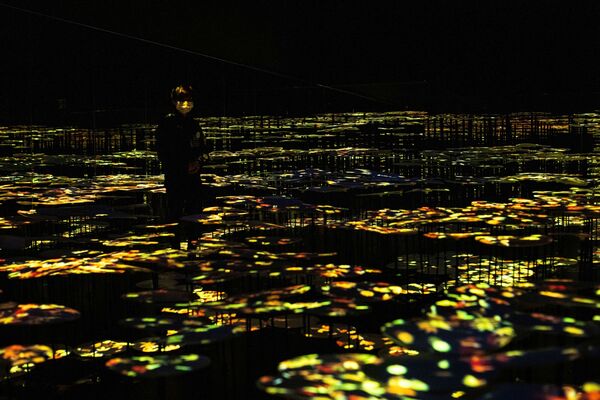 معرضغابة من المصابيح المنيرة، بمتحف موري للفنون الرقمية في مدينة طوكيو، اليابان 14 أكتوبر 2020 - سبوتنيك عربي