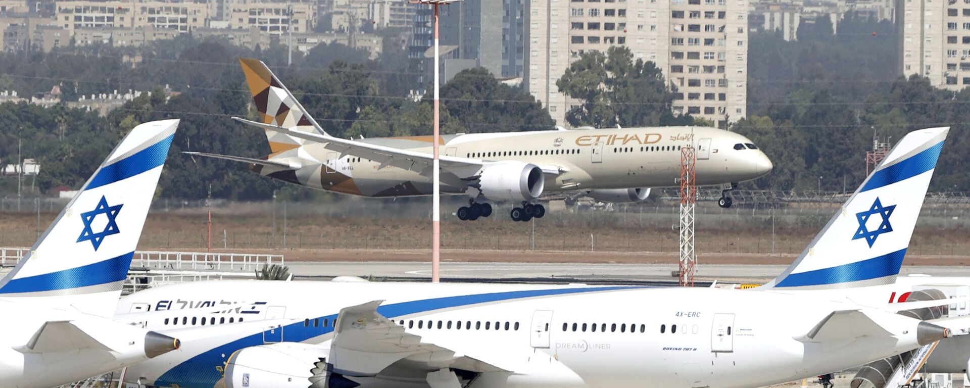 وصول أول وفد حكومي إماراتي إلى إسرائيل، مطار بن غوريون الدولي، تل أبيب 20 أكتوبر 2020 - سبوتنيك عربي, 1920, 16.03.2022