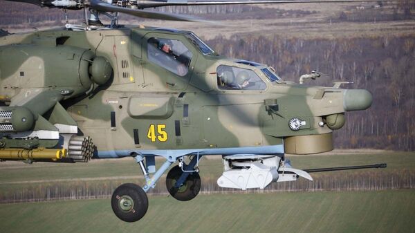 مناورات الطيران الحربي الروسي في إقليم تفيرسكايا (تفير) - الجيش الروسي، مروحية «مي - 28 إن» - سبوتنيك عربي