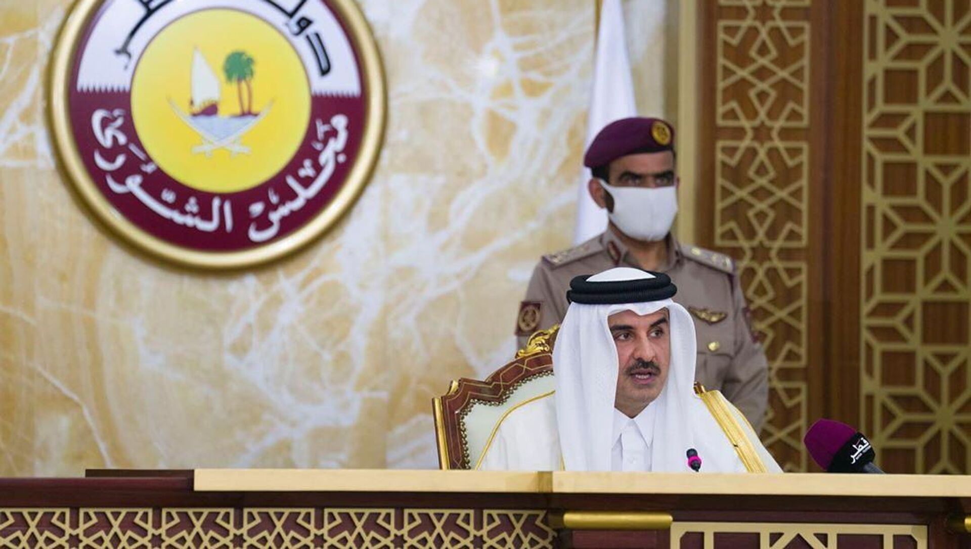 أمير قطر الشيخ تميم بن حمد آل ثاني يلقي كلمة أمام مجلس الشورى في الدوحة، قطر، 3 نوفمبر/ تشرين الثاني 2020 - سبوتنيك عربي, 1920, 29.07.2021