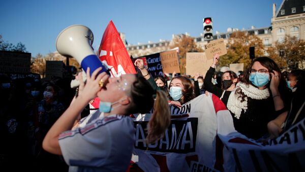 مظاهرات باريس، تنديدا بقانون الأمن الشامل - سبوتنيك عربي