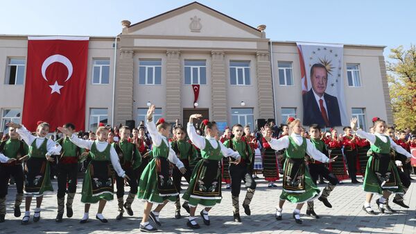 غاغاوزيا خلال استقبال الرئيس التركي رجب طيب أردوغان - سبوتنيك عربي