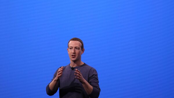 كاليفورنيا - 30 أبريل: الرئيس التنفيذي لشركة فيسبوك مارك زوكربيرج يتحدث خلال مؤتمر : مطورون فيسبوك  في 30 أبريل 2019 في سان خوسيه ، - سبوتنيك عربي