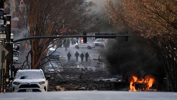 انفجار وسط مدينة ناشفيل، الولايات المتحدة الأمريكية 25 ديسمبر 2020 - سبوتنيك عربي