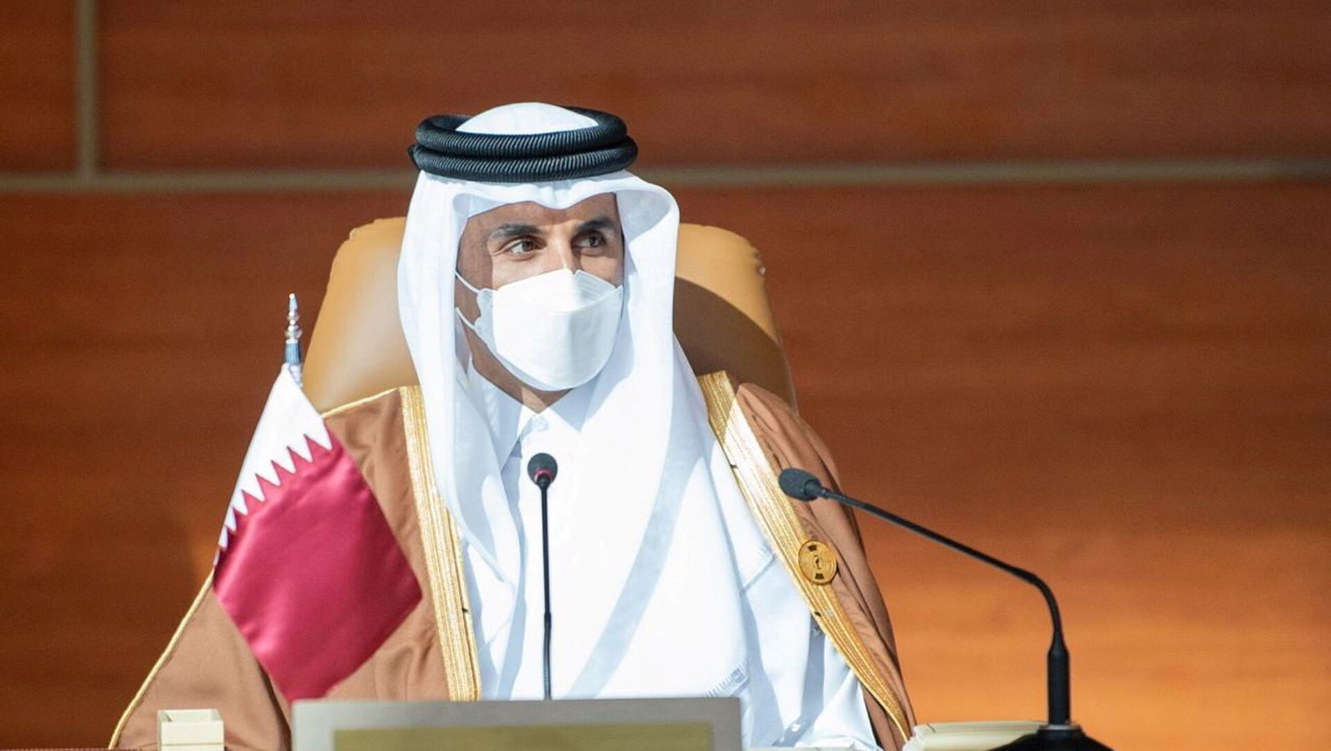 أمير قطر، الشيخ تميم بن حمد آل ثاني، يحضر القمة الـ41 لمجلس التعاون الخليجي في العلا، المملكة العربية السعودية ، 5 يناير/ كانون الثاني 2021 - سبوتنيك عربي, 1920, 12.02.2021