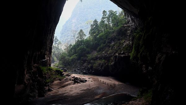 سياح داخل كهف شاندونغ، أحد أكبر الكهوف الطبيعية في العالم، خلال جولة في مقاطعة كوانغ بينه بوسط فيتنام، 16 يناير 2021 - سبوتنيك عربي