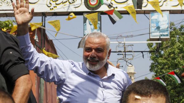 رئيس المكتب السياسي لحركة حماس إسماعيل هنية، مخيم عين الحلوة، لبنان 6 سبتمبر 2020 - سبوتنيك عربي