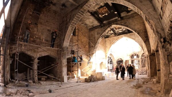  سوق ساحة الفستق في حلب القديمة، سوريا 6 فبراير 2021 - سبوتنيك عربي