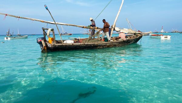 صيادون على متن قارب قبالة جزيرة زنجبار، تنزانيا 18 فبراير 2021 - سبوتنيك عربي