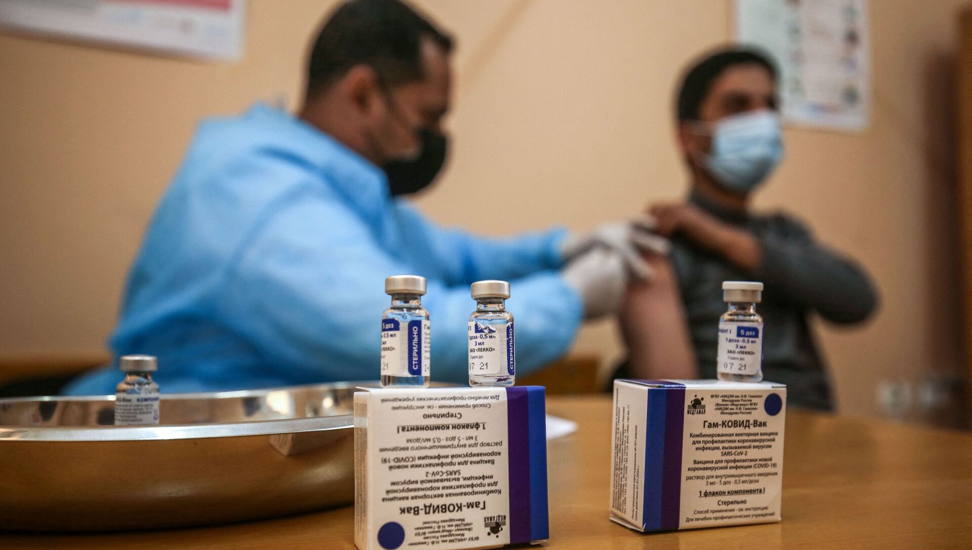 التطعيم بلقاح سبوتنيك V الروسي ضد فيروس كورونا (كوفيد-19)، مدينة غزة، قطاع غزة، فلسطين، 3 مارس 2021 - سبوتنيك عربي, 1920, 16.03.2021