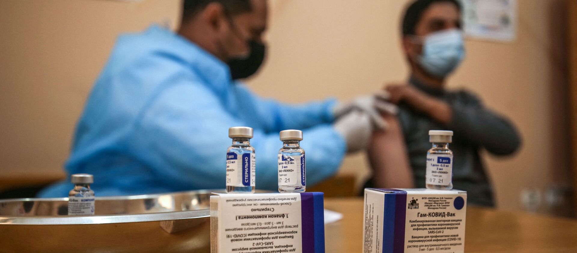 التطعيم بلقاح سبوتنيك V الروسي ضد فيروس كورونا (كوفيد-19)، مدينة غزة، قطاع غزة، فلسطين، 3 مارس 2021 - سبوتنيك عربي, 1920, 15.03.2021