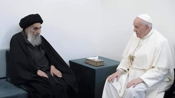 لقاء المرجع الديني علي السيستاني وبابا الفاتيكان - سبوتنيك عربي