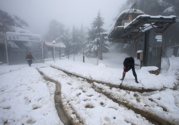 تساقط الثلوج على المناطق الجبلية في البليدة، الجزائر 22 مارس 2021 - سبوتنيك عربي