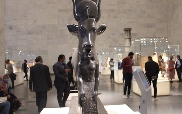 تمثال فرعوني في المتحف القومي للحضارة بالفسطاط، القاهرة، مصر - سبوتنيك عربي