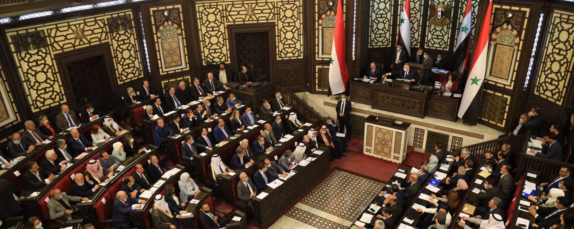 جلسة استثنائية عقدها مجلس الشعب السوري، إيذانا بإطلاق منافسات الانتخابات الرئاسية - سبوتنيك عربي, 1920, 02.02.2022