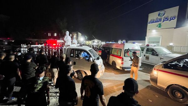انفجار أسطوانات الأوكسجين بمستشفى ابن الخطيب في بغداد - سبوتنيك عربي