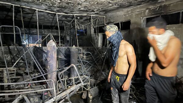 انفجار أسطوانات الأوكسجين بمستشفى ابن الخطيب في بغداد - سبوتنيك عربي