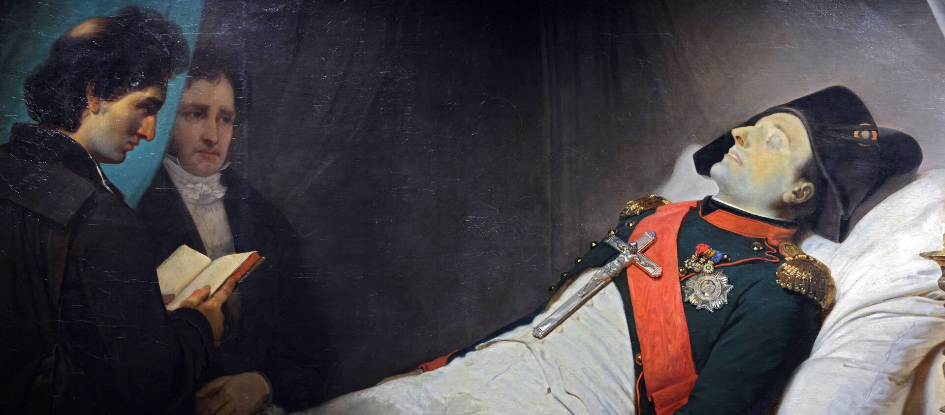 لوحة فنية رسمها الفنان الفرنسي جان بابتيست موزايس في عام 1843 تصور الإمبراطور الفرنسي نابليون الأول على فراش الموت - سبوتنيك عربي, 1920, 08.05.2021