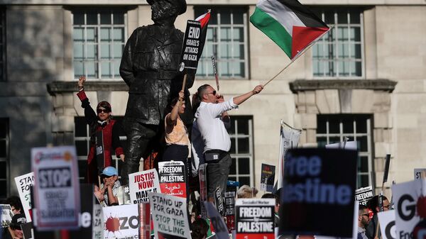 تظاهرات تضامنا مع فلسطين في لندن - سبوتنيك عربي