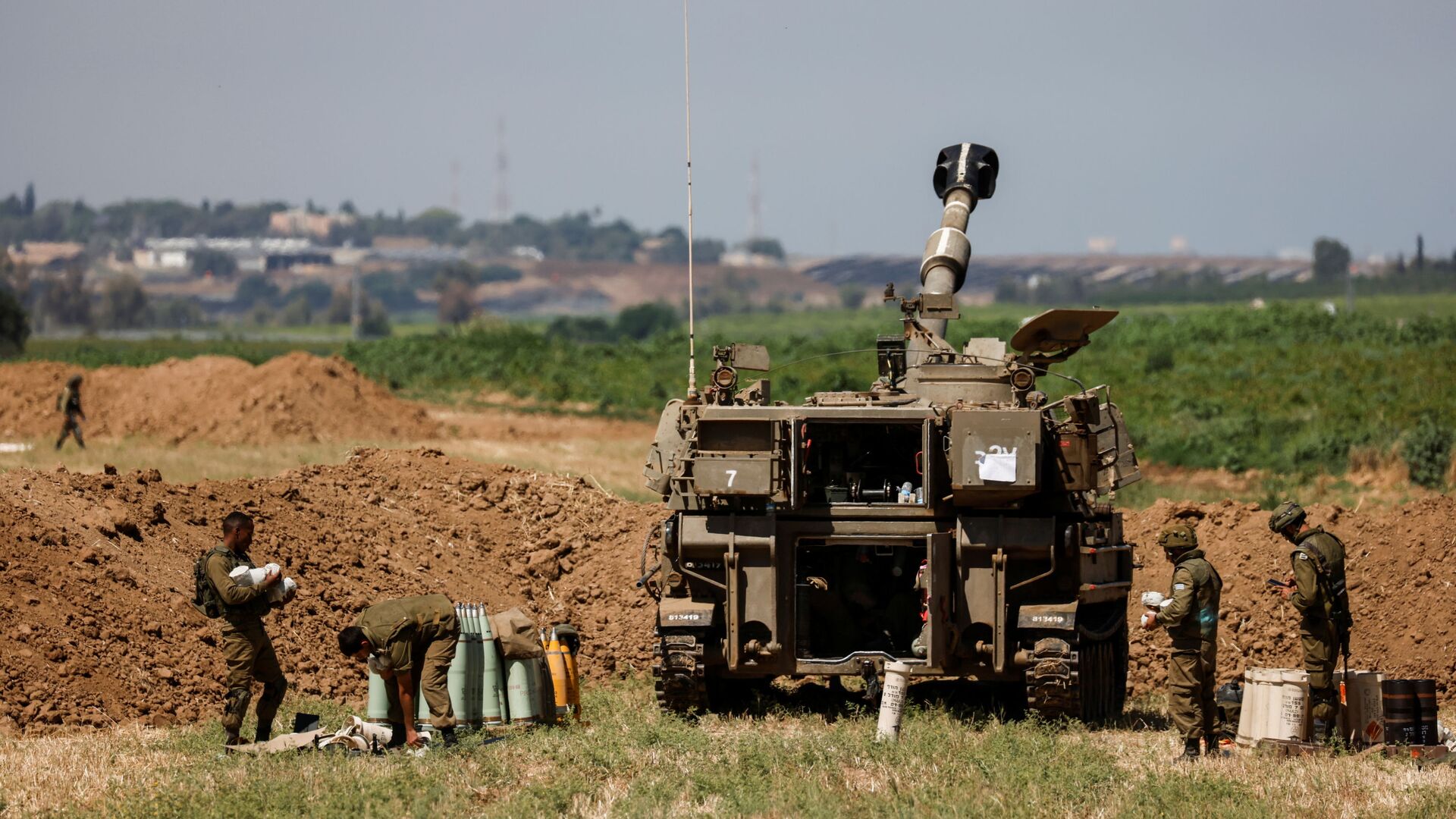 جنود الجيش الإسرائيلي على حدود قطاع غزة، فلسطين، إسرائيل 15 مايو 2021 - سبوتنيك عربي, 1920, 28.12.2021
