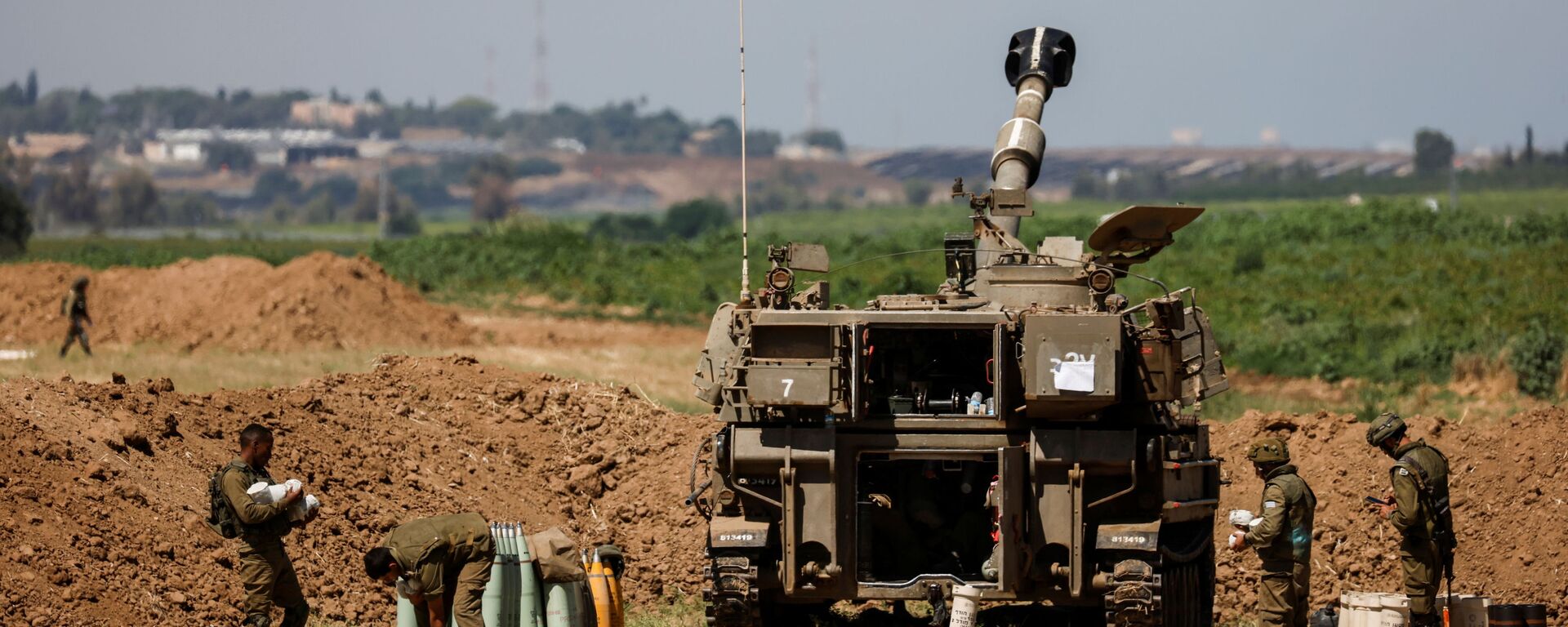 جنود الجيش الإسرائيلي على حدود قطاع غزة، فلسطين، إسرائيل 15 مايو 2021 - سبوتنيك عربي, 1920, 21.08.2021