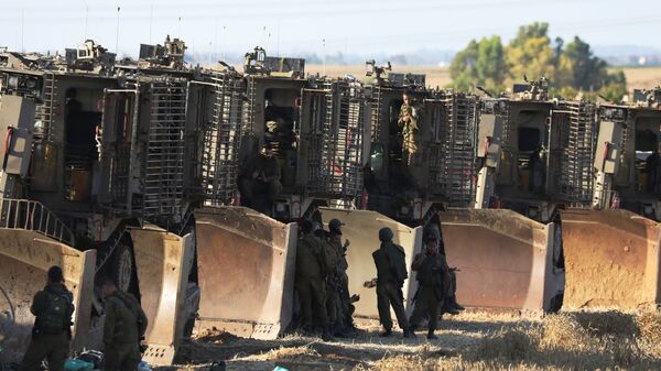 جنود الجيش الإسرائيلي على حدود قطاع غزة، فلسطين، إسرائيل 14 مايو 2021 - سبوتنيك عربي