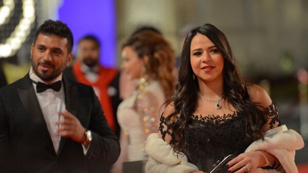 الفنانة المصرية، إيمي سمير غانم، مع زوجها الفنان، حسن الرداد - سبوتنيك عربي