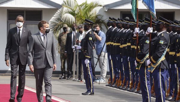 زيارة الرئيس الفرنسي لرواندا رفقة نظيره بول كاغامي 27 ماي 2021 - سبوتنيك عربي