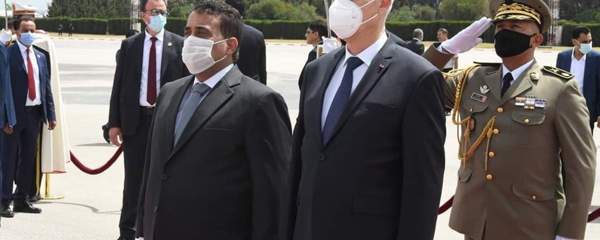 الرئيس التونسي، قيس سعيد، يستقبل رئيس المجلس الرئاسي الليبي، محمد المنفي، في تونس، 29 مايو/ أيار 2021 - سبوتنيك عربي, 1920, 10.09.2021